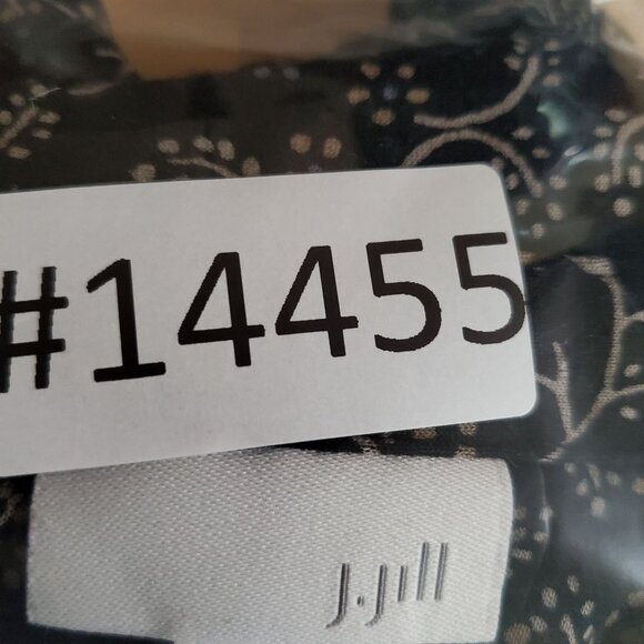 J. Jill Top Womens XL Black Floral 3/4 Sleeve Lightweight Relaxed Fit Blouse - Picture 9 of 9